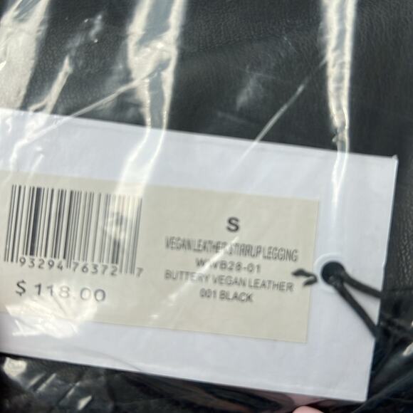 NWT $118 REVOLVE We Wore What stirrup pants vegan leather S - Picture 7 of 8